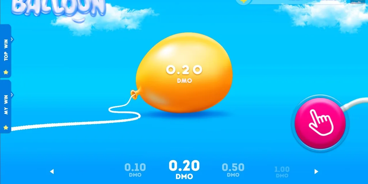 Interfaz del juego Balloon de SmartSoft Gaming mostrando el globo y el multiplicador actual.