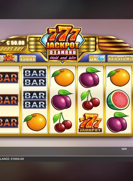 Portada de 777 Jackpot Diamond Hold and Win, juego crash disponible en 1win