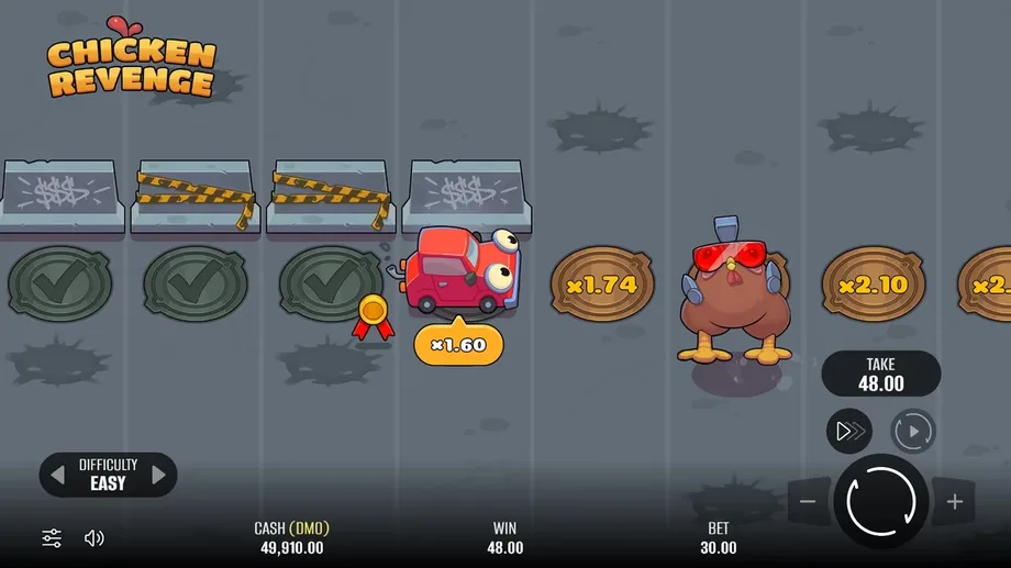 Captura de juego de Chicken Revenge, juego instantáneo de Pixmove disponible en 1win
