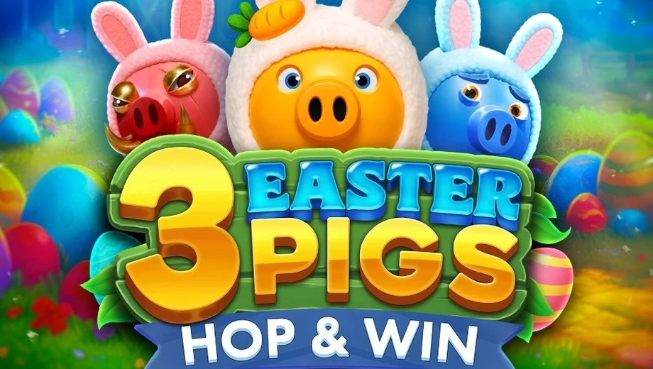 Banner de 3 Easter Pigs - Hop and Win, tragamonedas de Gaming Corps disponible en 1win