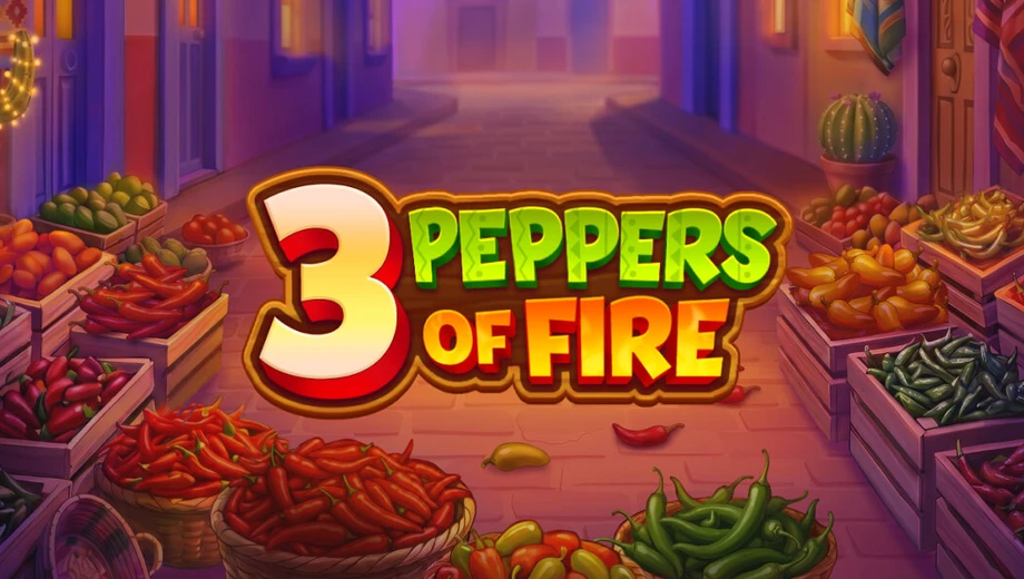 Banner de 3 Peppers of Fire, tragamonedas de GameBeat disponible en 1win