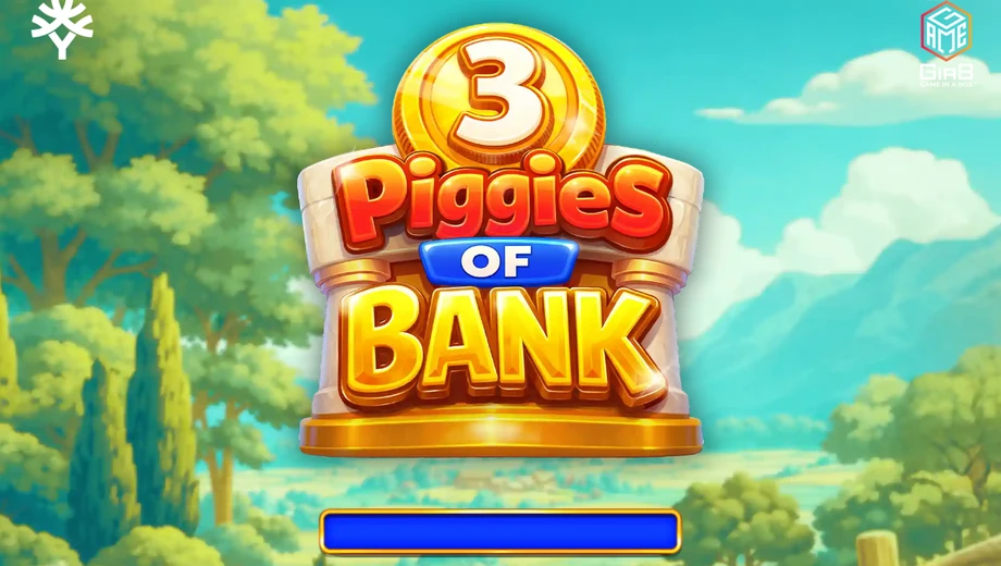 Banner de 3 Piggies of Bank, tragamonedas de Yggdrasil disponible en 1win