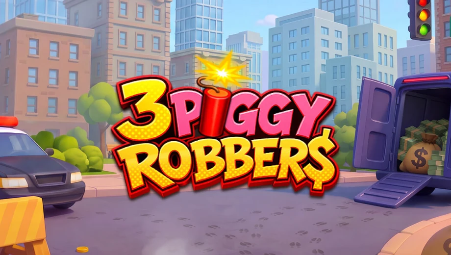 Banner de 3 Piggy Robbers, tragamonedas de GameBeat disponible en 1win