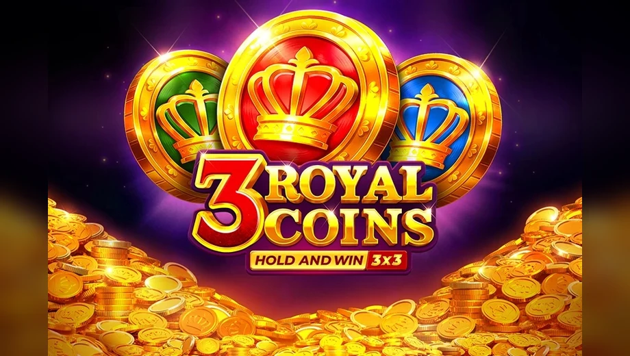 Banner de 3 Royal Coins: Hold and Win, tragamonedas de Playson disponible en 1win