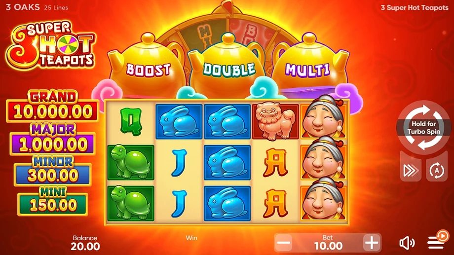 Captura del juego 3 Super Hot Teapots, tragamonedas de 3 Oaks Gaming disponible en 1win