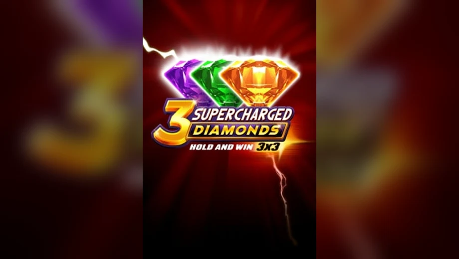 Banner de 3 Supercharged Diamonds: Hold and Win, tragamonedas de Playson disponible en 1win