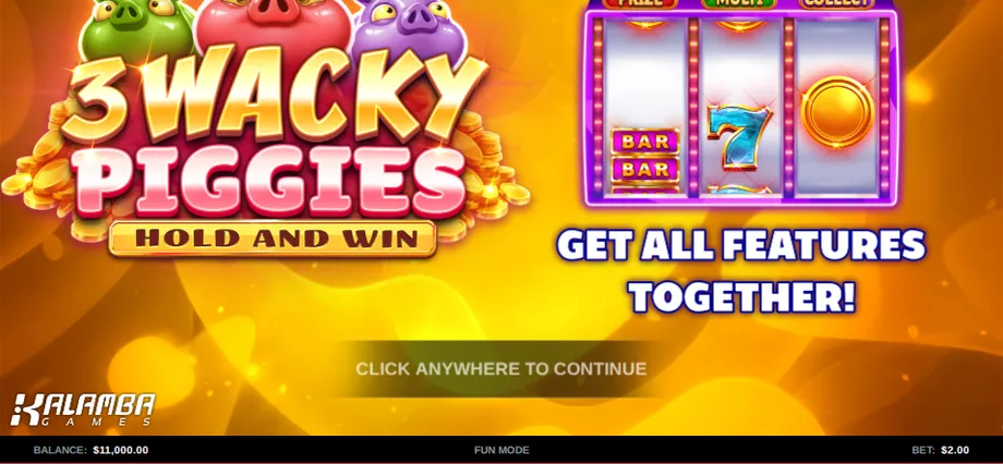 Captura del juego 3 Wacky Piggies Hold and Win, tragamonedas de Kalamba disponible en 1win