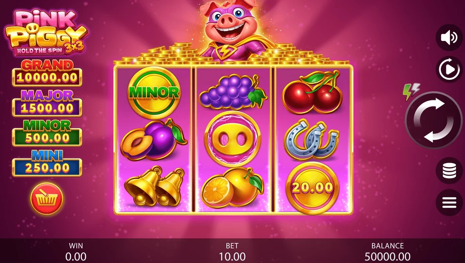 Captura del juego 3x3 Pink Piggy: Hold the Spin, tragamonedas de Gamzix disponible en 1win