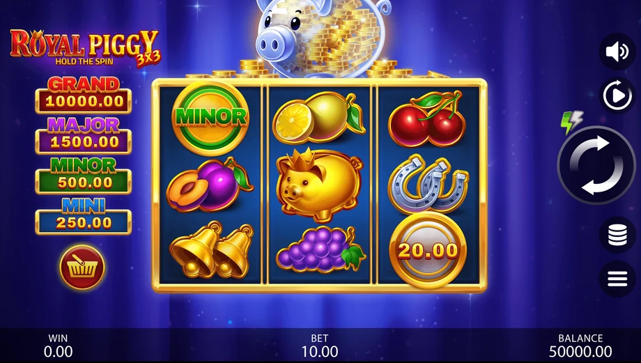 Captura del juego 3x3 Royal Piggy: Hold The Spin, tragamonedas de Gamzix disponible en 1win