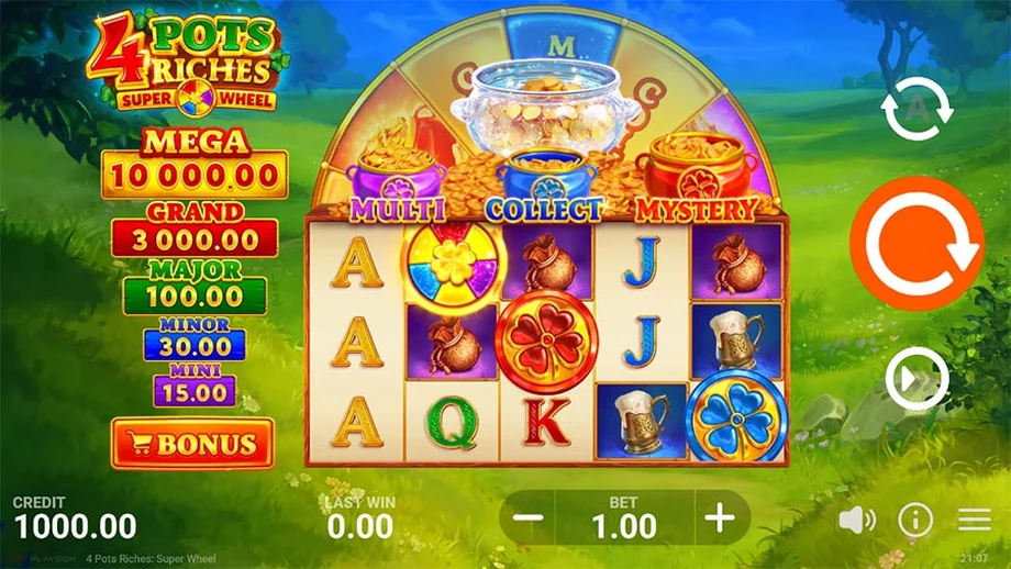 Captura del juego 4 Pots Riches: Super Wheel, tragamonedas de Playson disponible en 1win