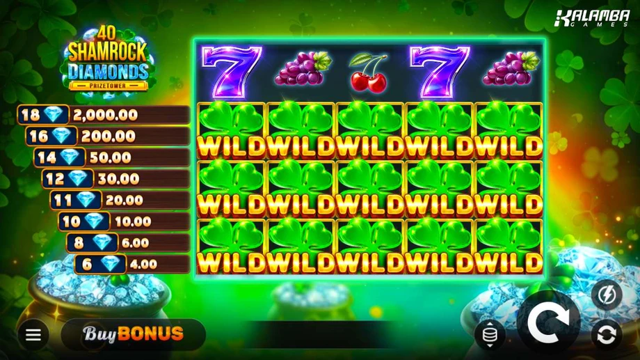 Captura del juego 40 Shamrock Diamonds PrizeTower, tragamonedas de Kalamba disponible en 1win