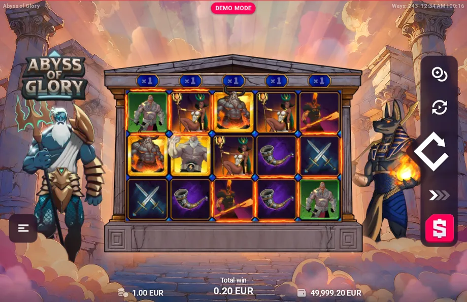 Captura del juego Abyss of Glory, tragamonedas de True Labs disponible en 1win