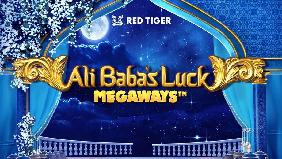 Banner de Ali Baba's Luck Megaways, tragamonedas de Red Tiger disponible en 1win