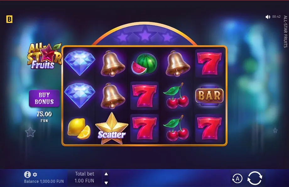 Captura del juego All-Star Fruits, tragamonedas de BGaming disponible en 1win