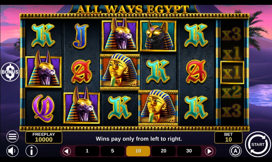 Captura del juego All Ways Egypt, tragamonedas de 1spin4win disponible en 1win