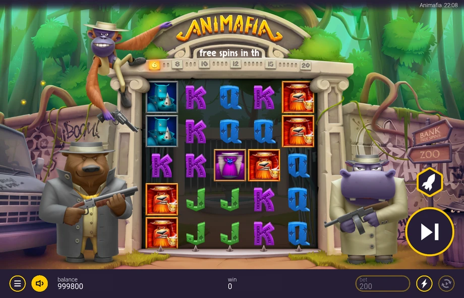 Captura del juego Animafia, tragamonedas de Peter & Sons disponible en 1win