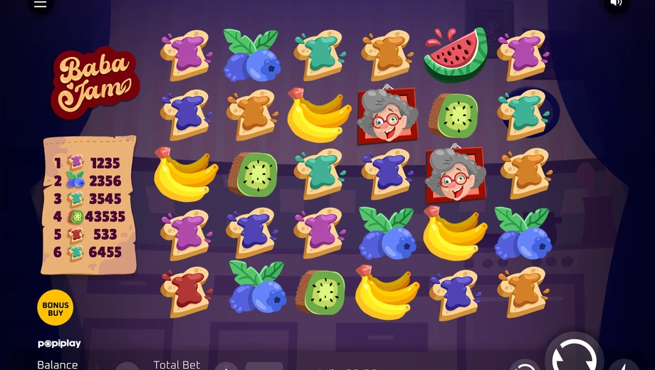Banner de Baba Jam, tragamonedas de PopiPlay disponible en 1win