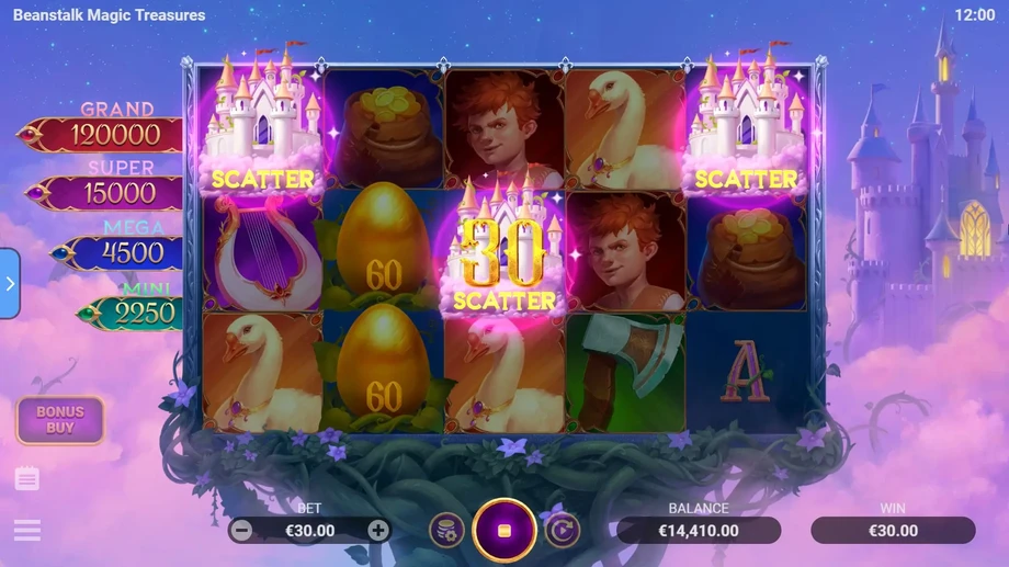 Captura del juego Beanstalk Magic Treasures, tragamonedas de Evoplay disponible en 1win