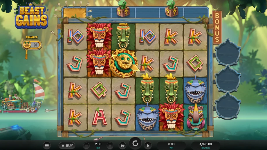 Captura del juego Beast Gains, tragamonedas de Relax disponible en 1win