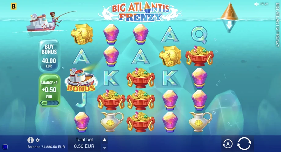 Captura del juego Big Atlantis Frenzy, tragamonedas de BGaming disponible en 1win