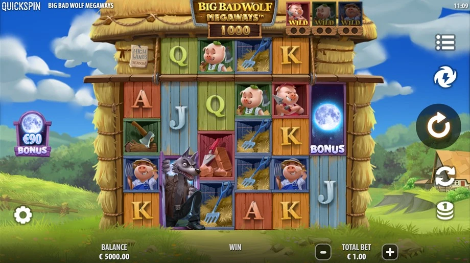 Captura del juego Big Bad Wolf Megaways, tragamonedas de Quickspin disponible en 1win