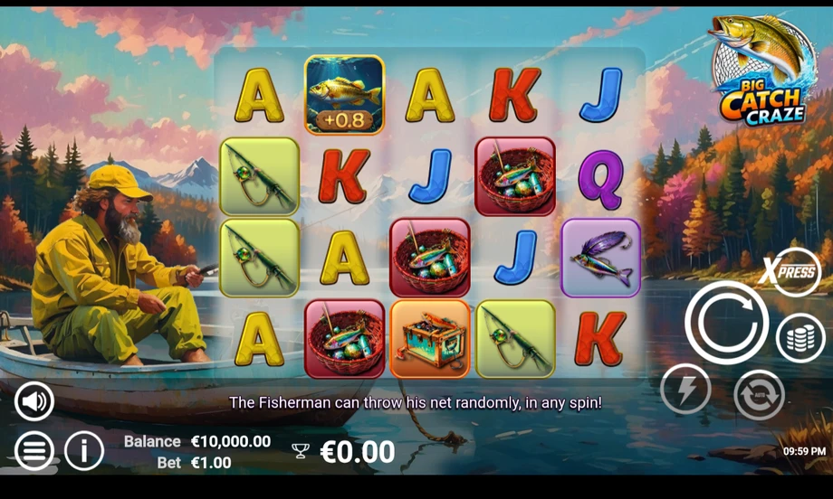 Captura del juego Big Catch Craze, tragamonedas de AvatarUX disponible en 1win