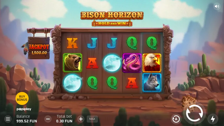 Captura del juego Bison Horizon Hold and Win, tragamonedas de PopiPlay disponible en 1win