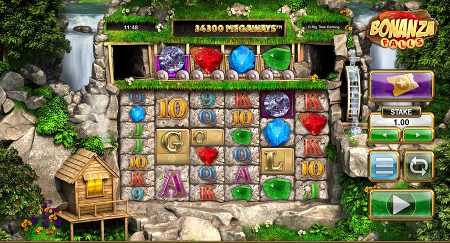 Captura del juego Bonanza Falls, tragamonedas de Big Time Gaming disponible en 1win