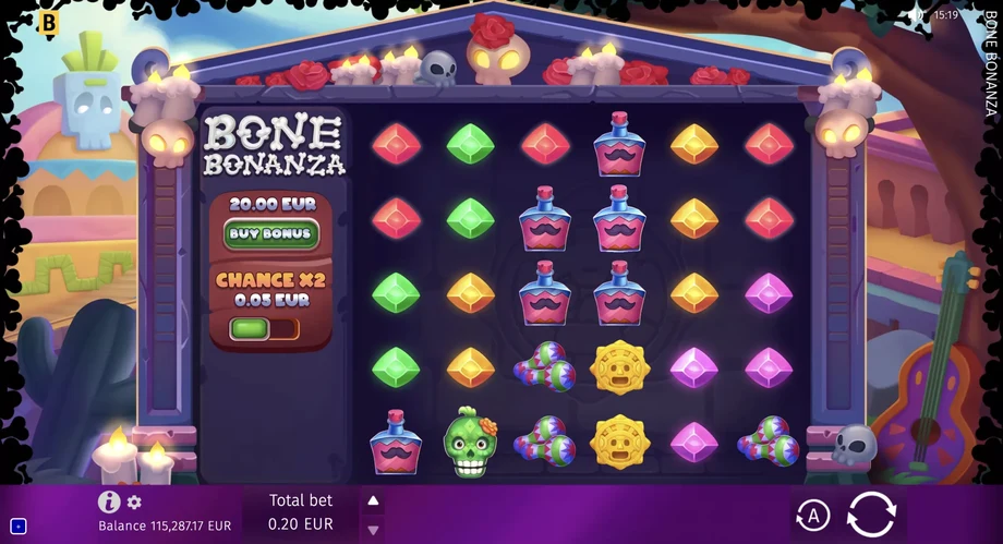 Captura del juego Bone Bonanza, tragamonedas de BGaming disponible en 1win