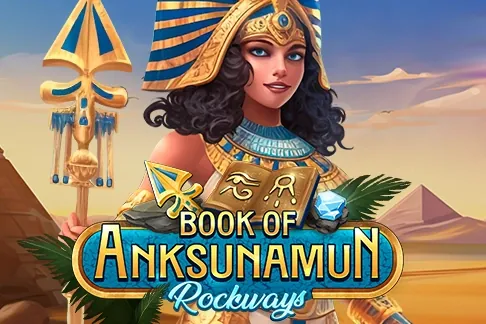 Banner de Book of Anksunamun Rockways, tragamonedas de Mascot Gaming disponible en 1win