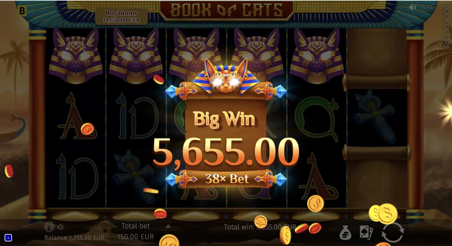 Captura del juego Book Of Cats, tragamonedas de BGaming disponible en 1win