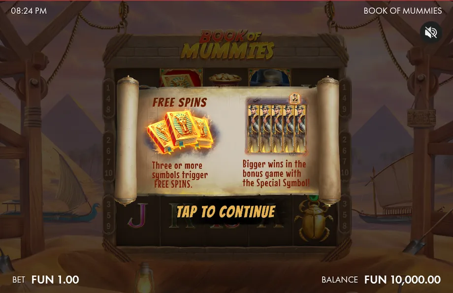 Captura del juego Book Of Mummies, tragamonedas de GameBeat disponible en 1win