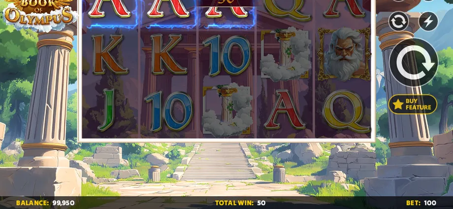 Captura del juego Book of Olympus, tragamonedas de Apparat disponible en 1win