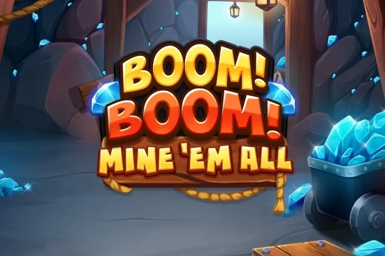 Banner de Boom! Boom! Mine 'em all, tragamonedas de Apparat disponible en 1win