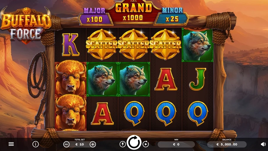 Captura del juego Buffalo Force, tragamonedas de Ela Games disponible en 1win