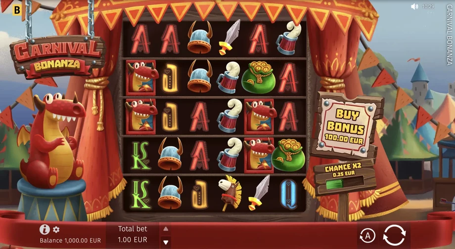 Captura del juego Carnival Bonanza, tragamonedas de BGaming disponible en 1win