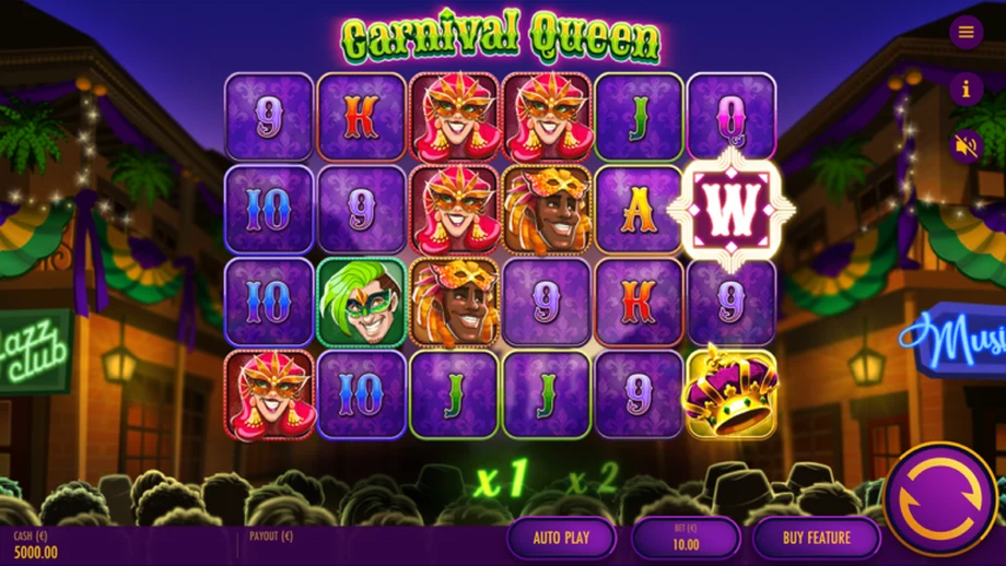 Captura del juego Carnival Queen – Reborn, tragamonedas de Thunderkick disponible en 1win