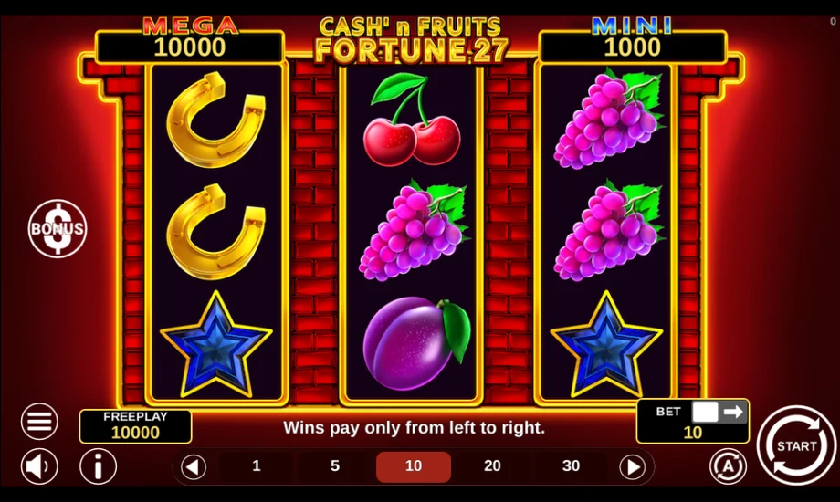 Captura del juego Cash'n Fruits Fortune 27, tragamonedas de 1spin4win disponible en 1win