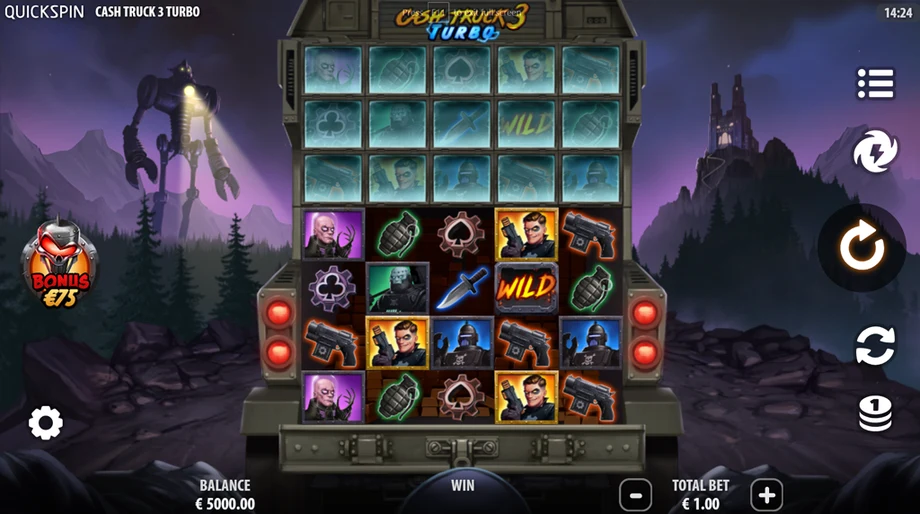 Captura del juego Cash Truck 3 Turbo, tragamonedas de Quickspin disponible en 1win