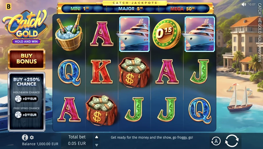 Captura del juego Catch the Gold Hold and Win, tragamonedas de BGaming disponible en 1win
