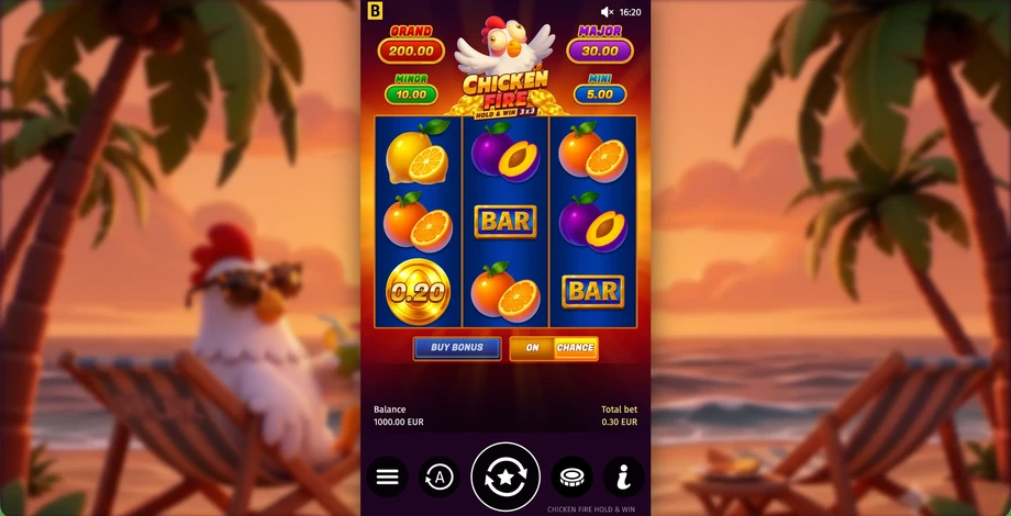 Captura del juego Chicken Fire, tragamonedas de BGaming disponible en 1win