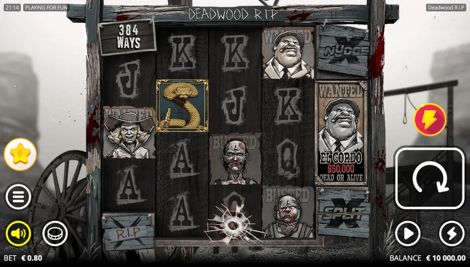 Captura del juego Deadwood R.I.P, tragamonedas de Nolimit City disponible en 1win