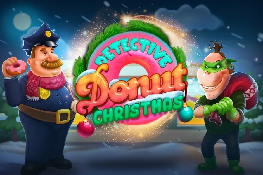 Banner de Detective Donut Christmas, tragamonedas de PopiPlay disponible en 1win