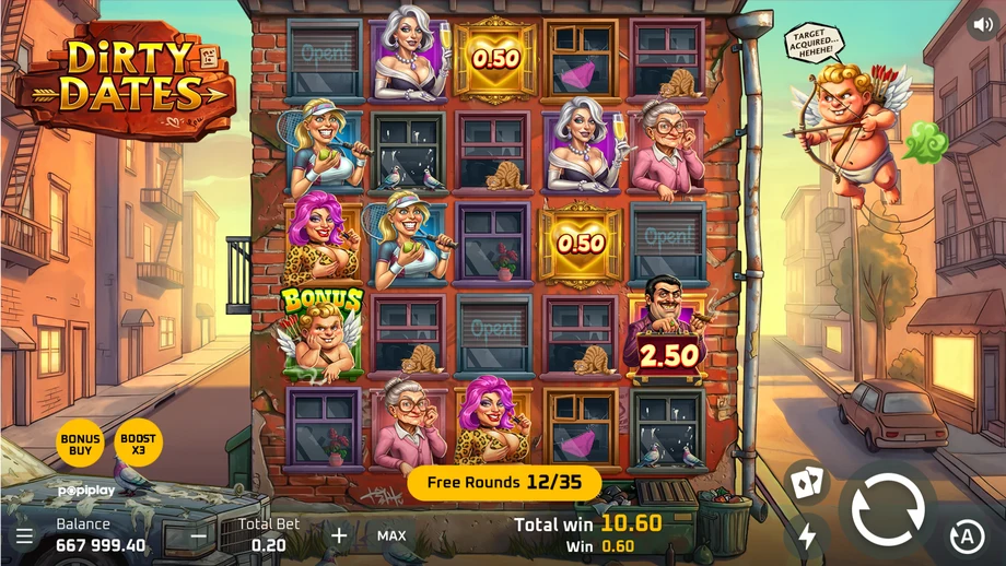 Captura del juego Dirty Dates, tragamonedas de PopiPlay disponible en 1win