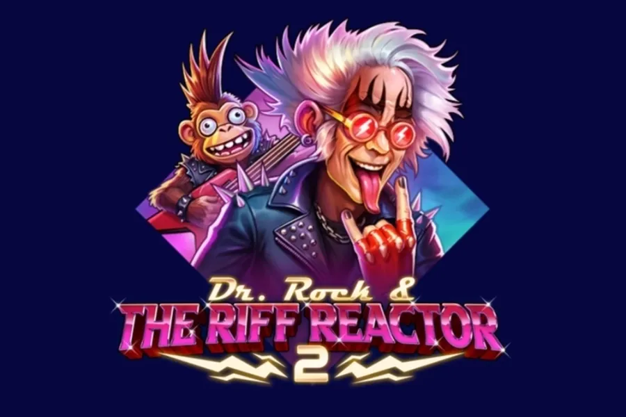 Banner de Dr. Rock & the Riff Reactor 2, tragamonedas de True Labs disponible en 1win