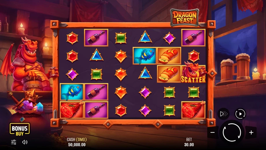 Captura del juego Dragon Feast, tragamonedas de Pixmove disponible en 1win