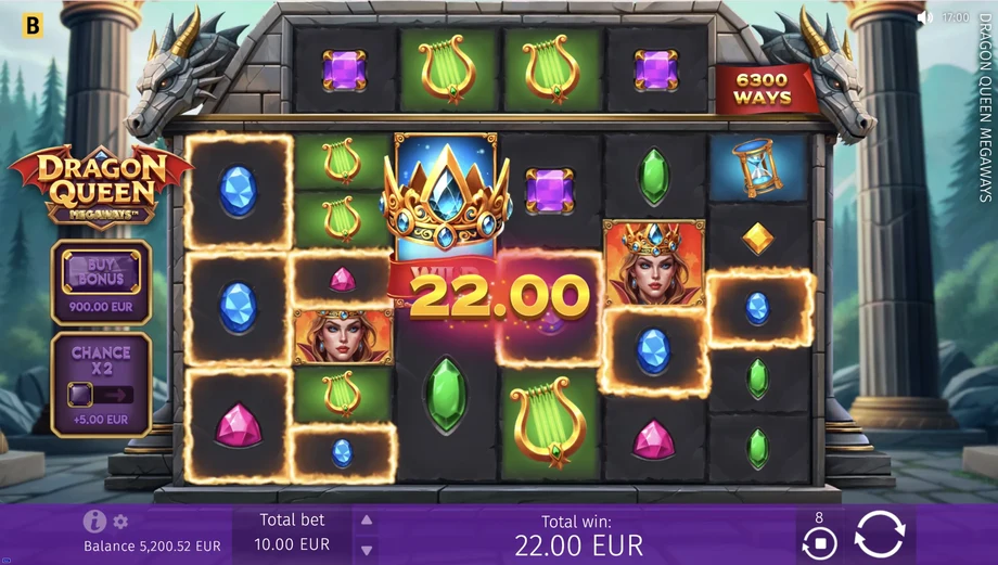 Captura del juego Dragon Queen MEGAWAYS, tragamonedas de BGaming disponible en 1win