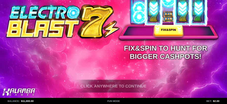 Captura del juego Electro Blast 7s, tragamonedas de Kalamba disponible en 1win