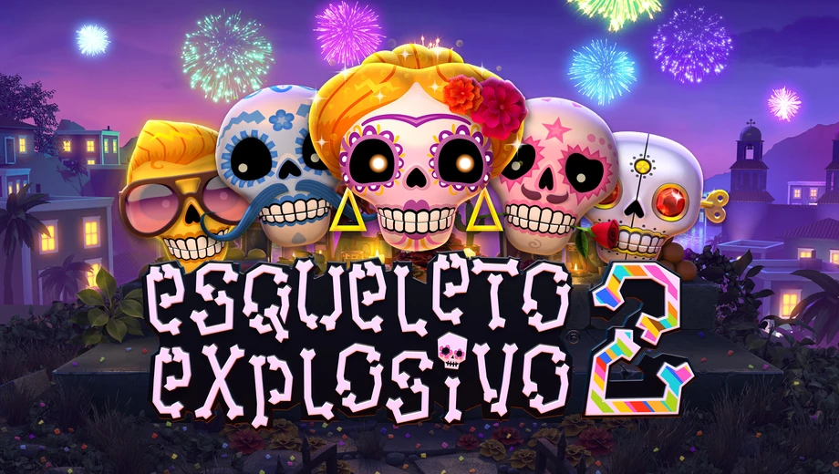Banner de Esqueleto Explosivo 2, tragamonedas de Thunderkick disponible en 1win