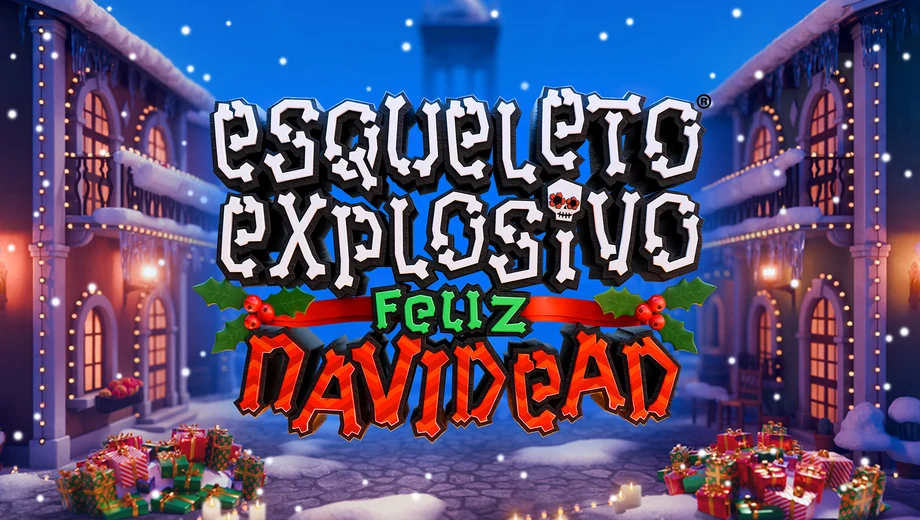 Banner de Esqueleto Explosivo: Feliz Navidead, tragamonedas de Thunderkick disponible en 1win